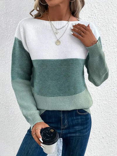 Calista - Maglione Elegante a Maniche Lunghe con Spalle Cadute