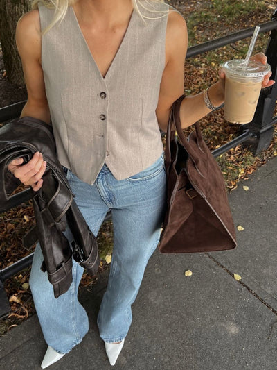 Luisa | Borsa Quotidiana Minimalista in Pelle Suede