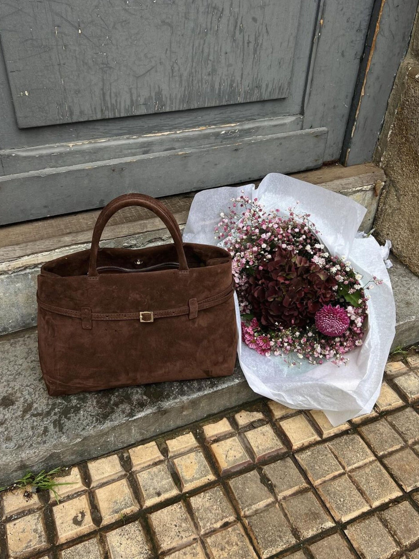 Rebecca | Borsa a Spalla in Pelle Scamosciata Luxe