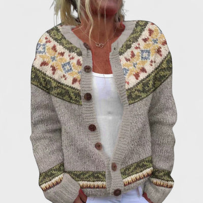 Lianne - Cardigan a maglia larga a fantasia chic
