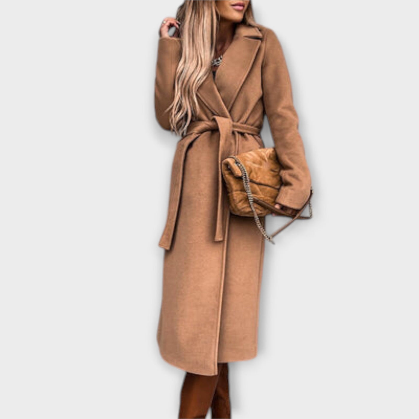 Eliza — Cappotto lungo elegante con cintura